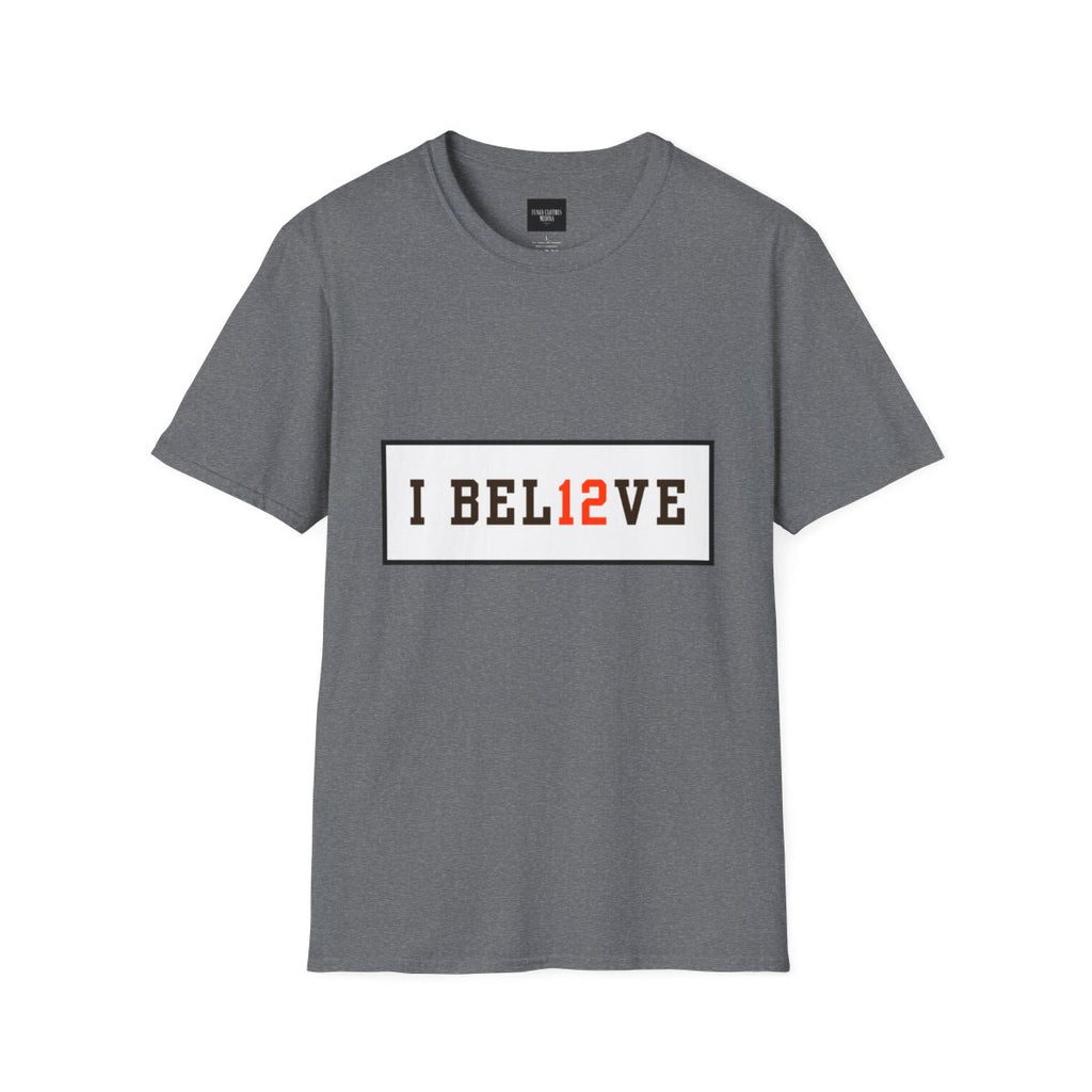 I BEL12VE T-Shirt - Multiple Color Options | Motivational Game Day Tee | Sports Fan Apparel